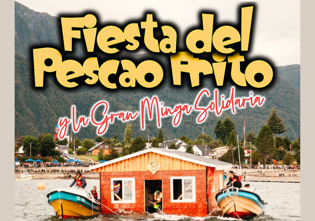 Fiesta del Pesca'o Frito y Gran Minga Solidaria de Puerto Cisnes. La Fiesta del Pesca'o Frito de Puerto Cisnes es una de las festividades más masivas de toda la Carretera Austral. Crédito: @fiestadelpescaofrito