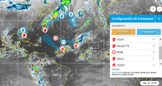 “Fiesta” numerosa en el Atlántico tropical: 5 tormentas a la vez