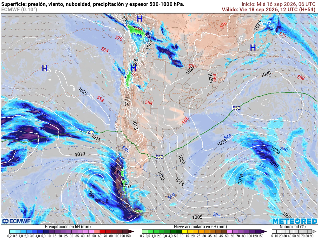 Desde el día viernes 18 ya se observa como un sistema cargado de humedad avanza hacia Chile central.