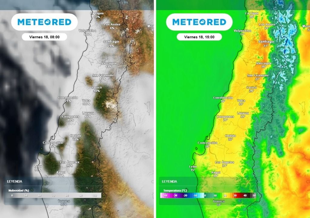 El 18 partirá con abundante nubosidad baja y nieblas matinales que se disiparán rápidamente a medida que el sol gane fuerza. Las temperaturas máximas rozarán los 30°C al interior del centro norte.