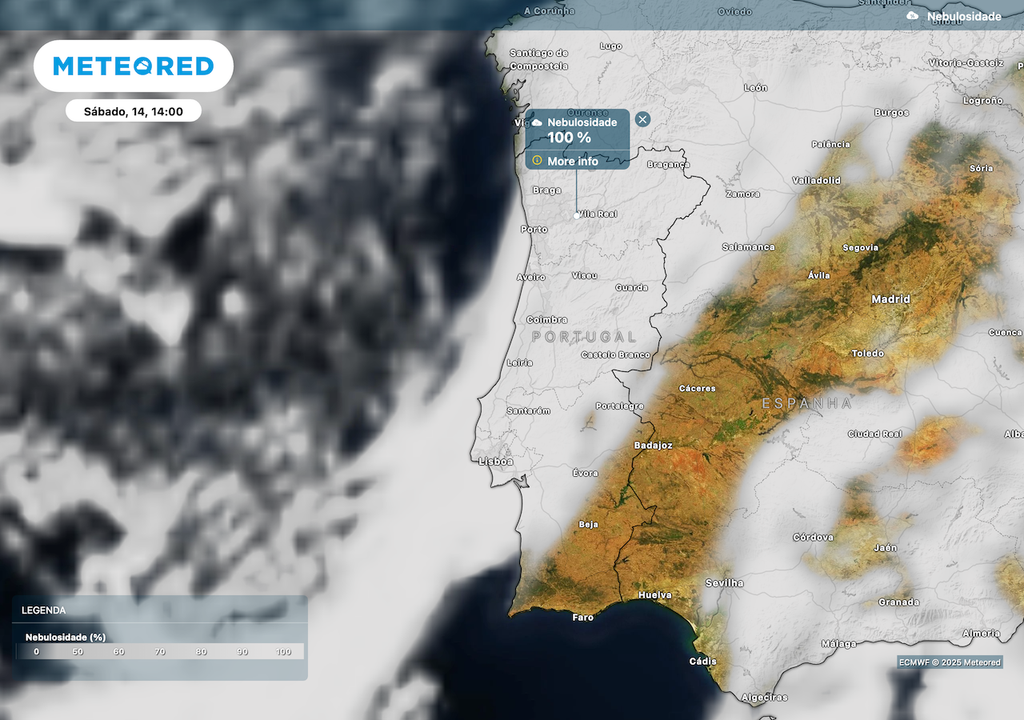 Nebulosidade para sábado Nebulosidade para sábado