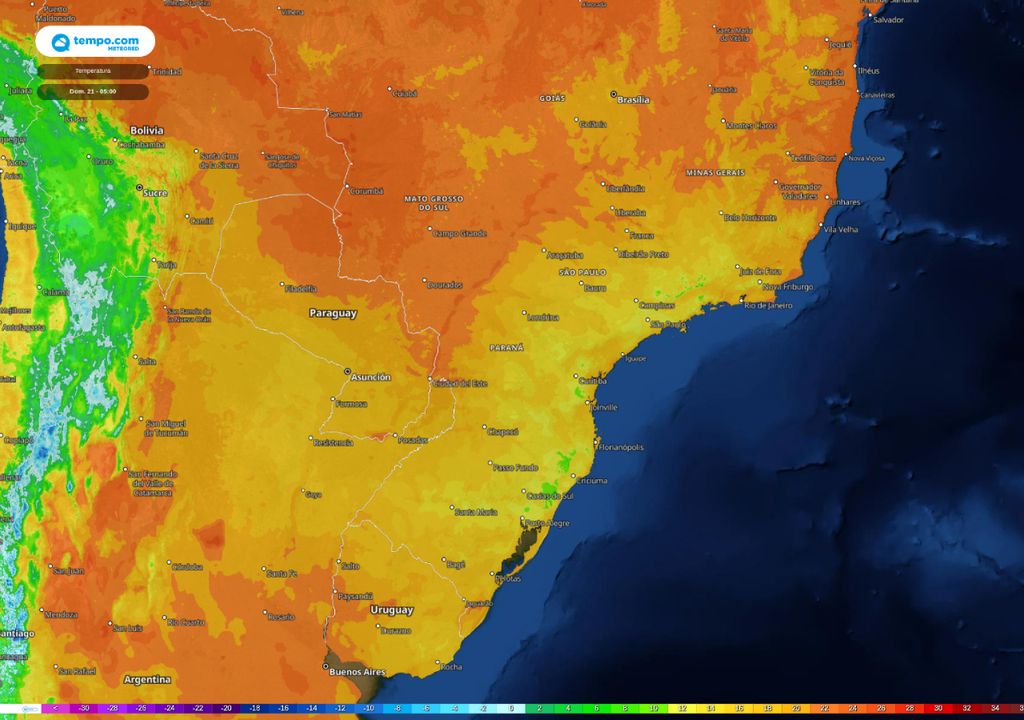 ECMWF temperatura ECMWF temperatura