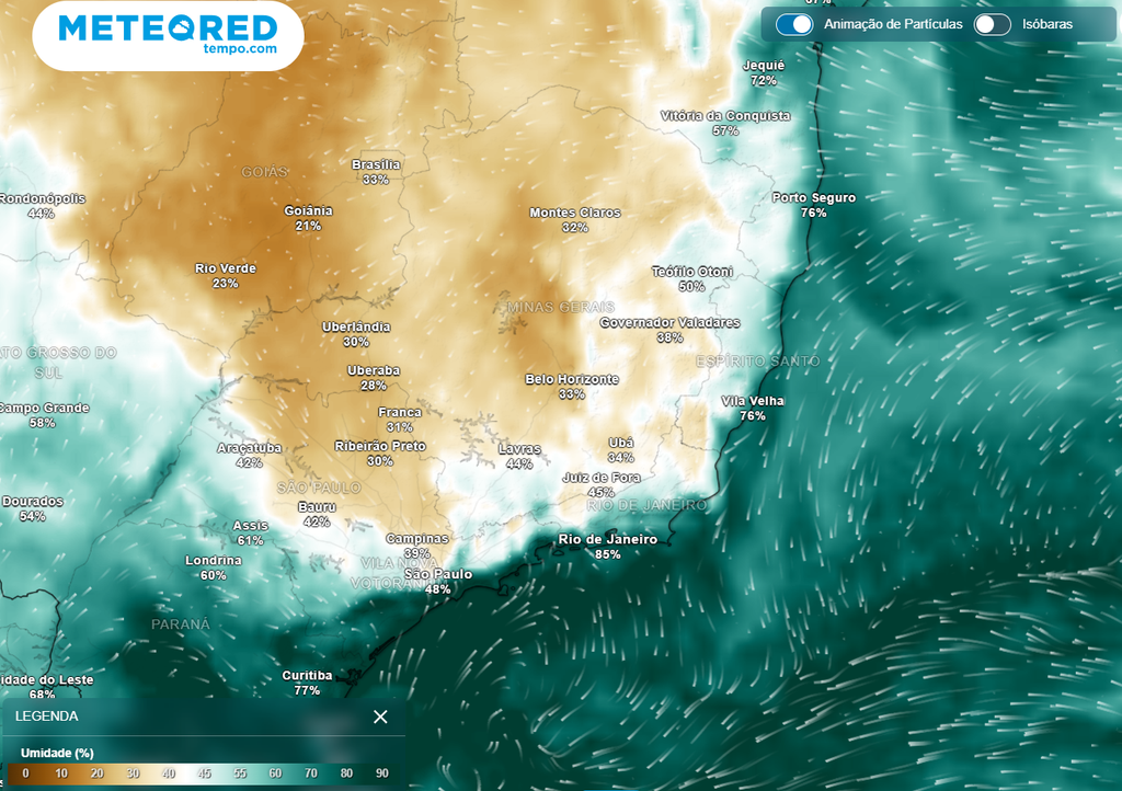 umidade relativa, vento