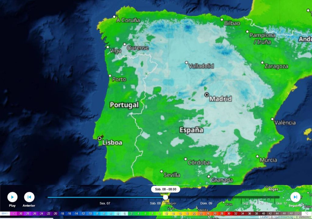 cold map temperatures portugal