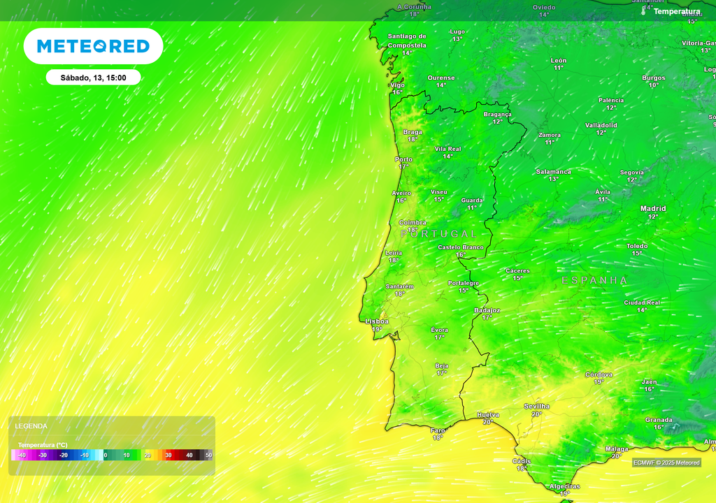 Mapa atmosférico: Temperatura