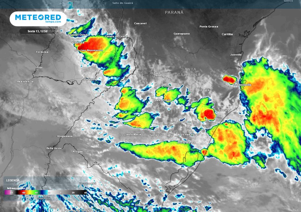 Imagem de satélite nessa sexta-feira ao meio dia.