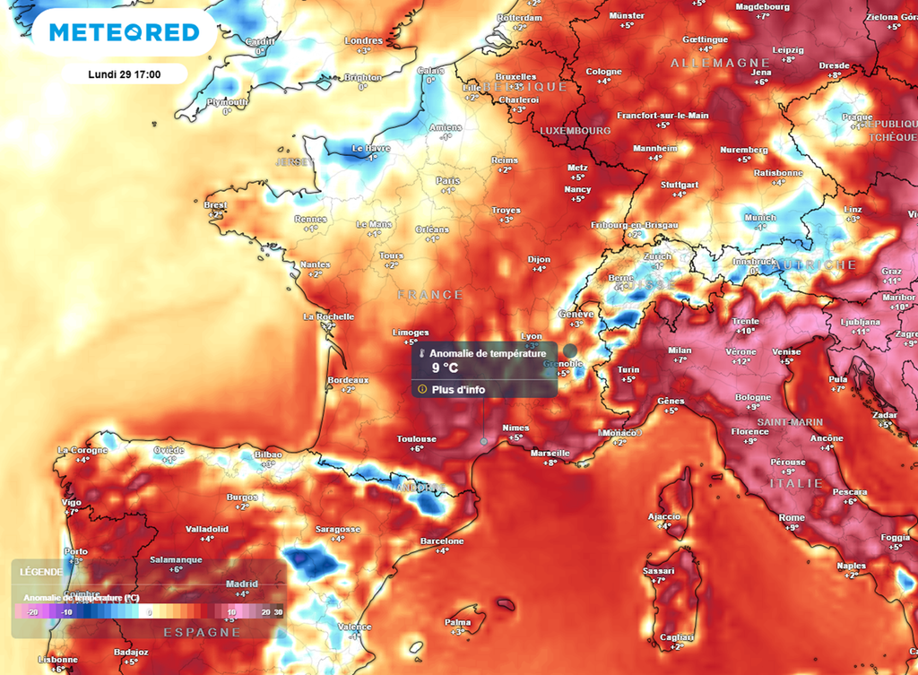 En début de semaine prochaine, la chaleur restera forte uniquement en Méditerranée.