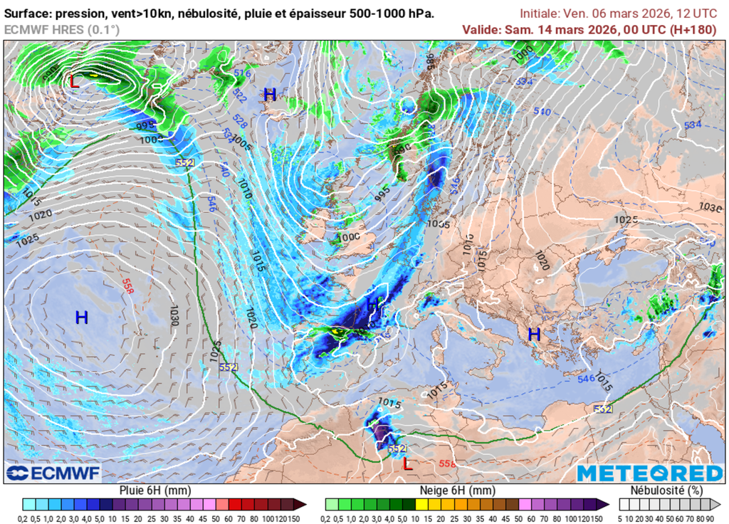 Une perturbation pluvieuse assez active est possible d'ici le prochain week-end.