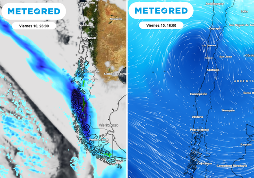 Fin de semana activo en Chile: sistema frontal, r&iacute;o atmosf&eacute;rico categoria 4 y baja segregada en camino