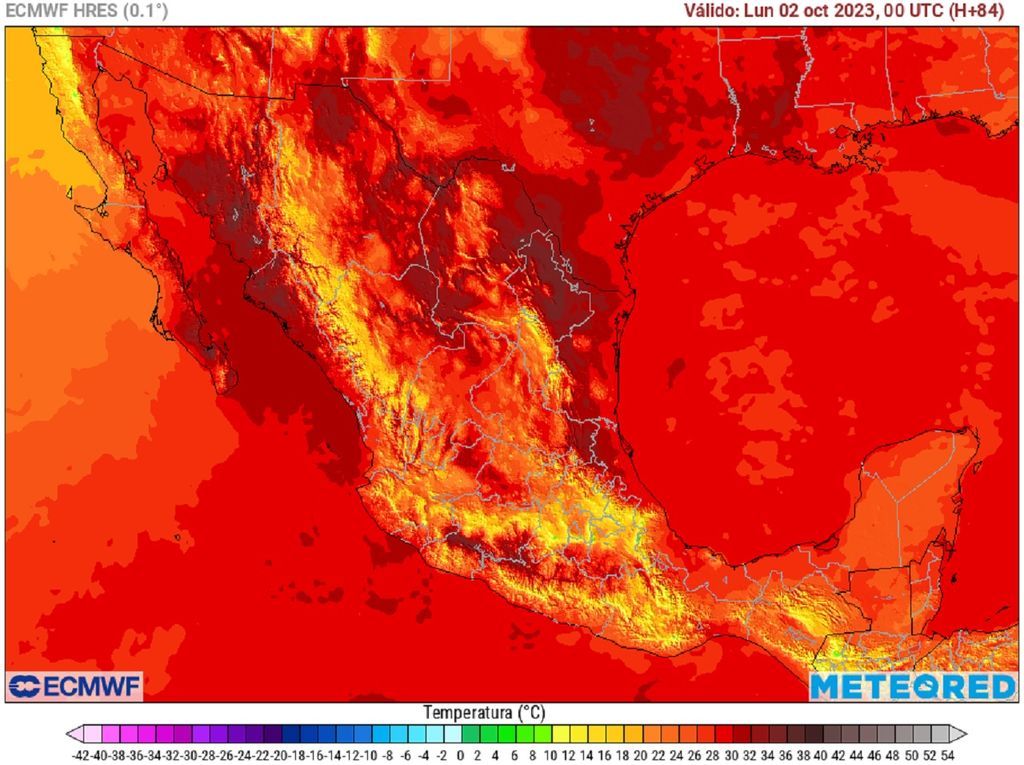 Modelo ECMWF - Temperaturas en grados Celsius Modelo ECMWF - Temperaturas en grados Celsius