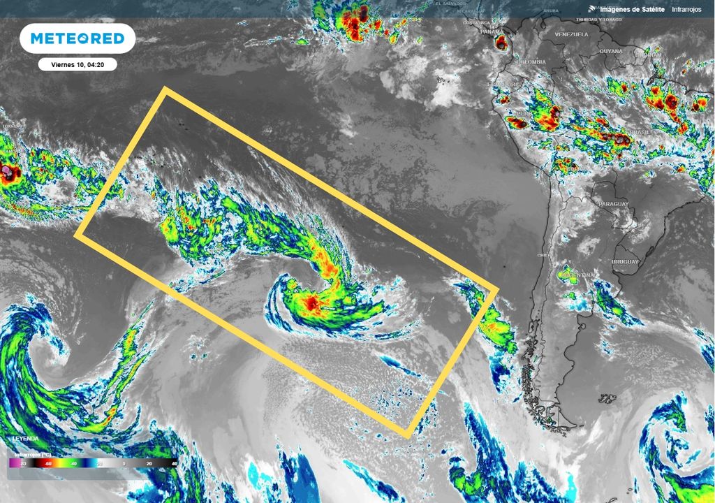sistema frontal visto en las imágenes satelitales sistema frontal visto en las imágenes satelitales