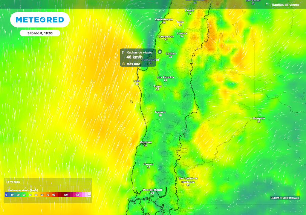 Tormentas eléctricas, chubascos y rachas de viento para este fin de semana entre Ñuble y Los Ríos, Baja segregada, Meteored, Chile