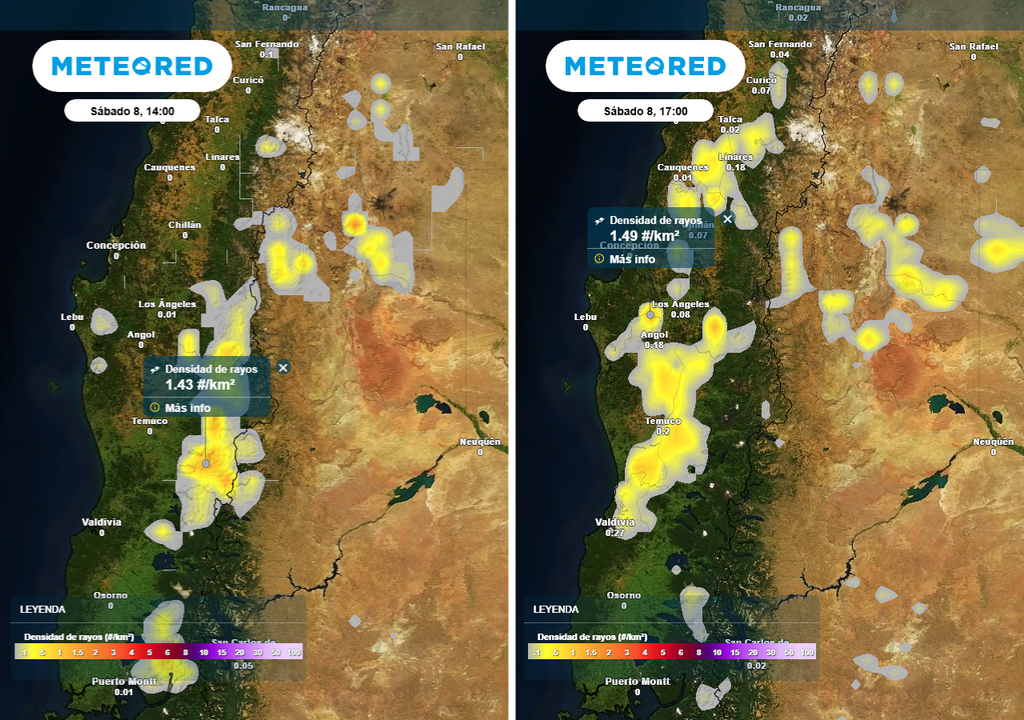 Fin de semana con baja segregada, tormentas eléctricas y chubascos entre Ñuble y Los Ríos, Meteored, Chile