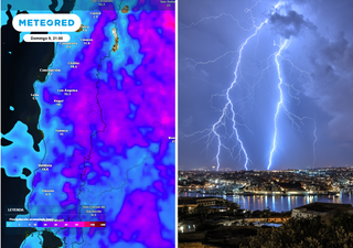 Fin de semana con chubascos y tormentas eléctricas en Chile centro sur: 20 mm entre Ñuble y Los Ríos por baja segregada