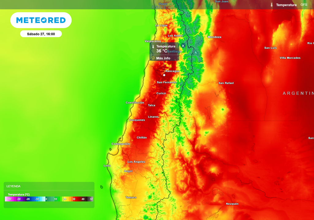 mapa de temperatura.