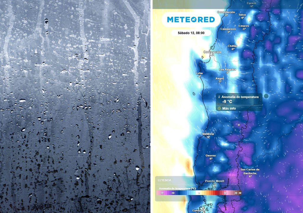 Meteored pronostica lluvia, helada de -4 °C, viento Puelche de 60 km/h y temperaturas de 20 °C para Chile centro-sur En esta zona de Chile tendrán que vestir con capas de ropa el fin de semana.