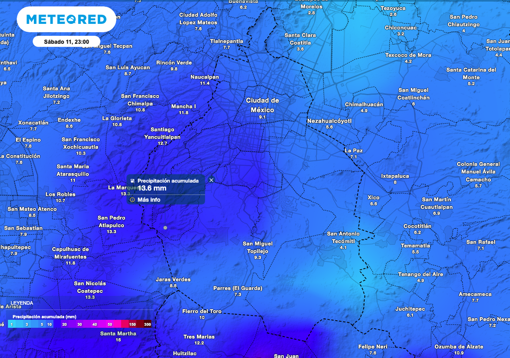 Lluvias acumuladas CDMX
