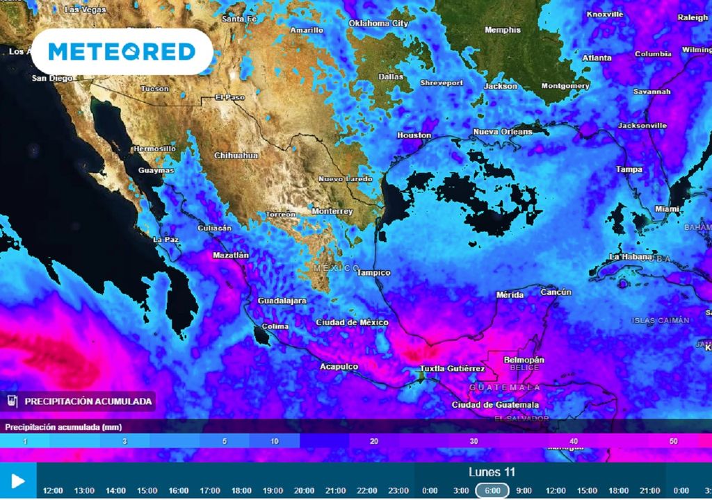 Modelo ECMWF - Acumulado de lluvias en milímetros