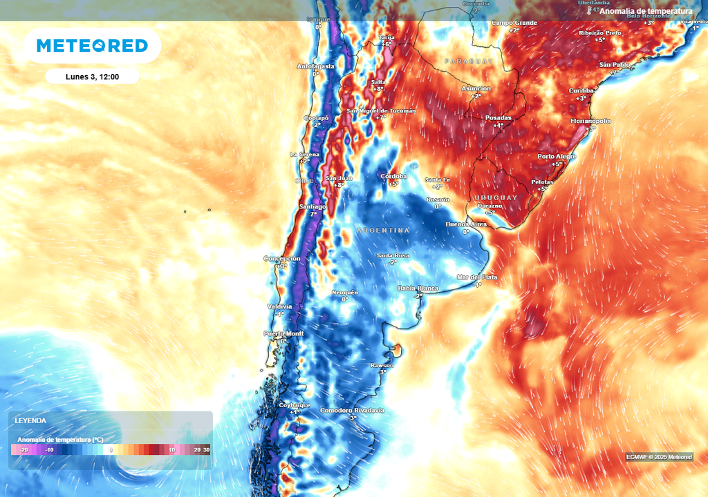 Temperatura, Anomalía, Patagonia, Argentina, Pronóstico