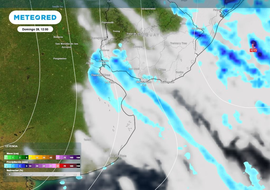 Así se presentará el domingo en el estuario: se esperan cielos nubosos y precipitaciones débiles que nos harán dudar a la hora de decidir si salir a navegar o no.