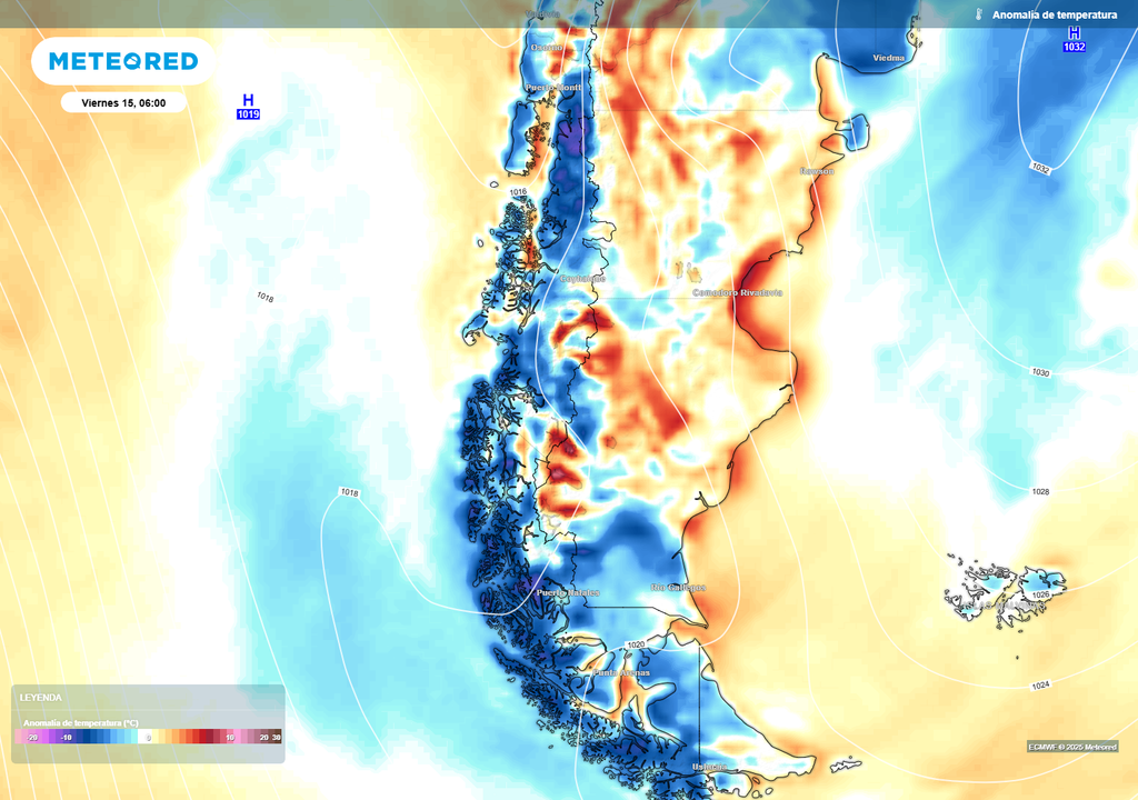 anomalías de temperatura en superficie