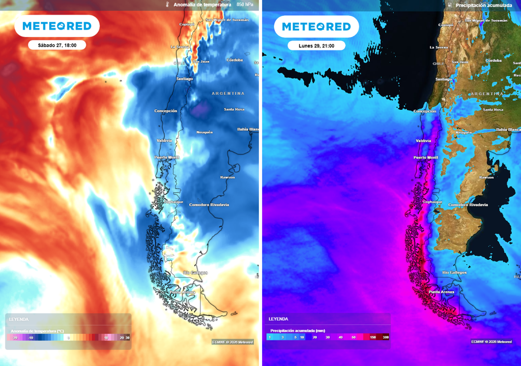 Los sistemas frontales no lograrán avanzar hacia el centro de Chile: sus lluvias se quedarán en el sur y la zona austral. El frío se escabullirá hacia el centro norte del país este fin de semana.