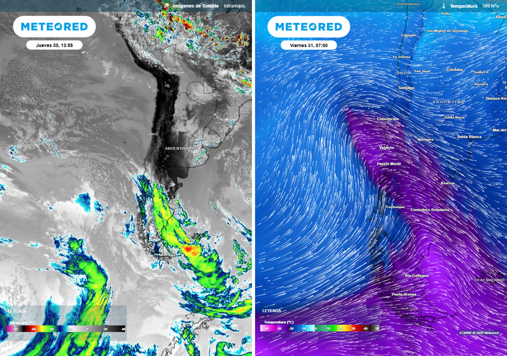 imagen satelital y vaguada de altura imagen satelital y vaguada de altura