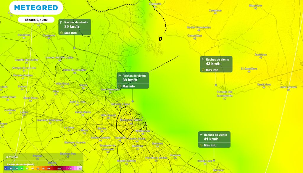 Ráfagas de viento el sábado al mediodía. Será un día incómodo para navegar.