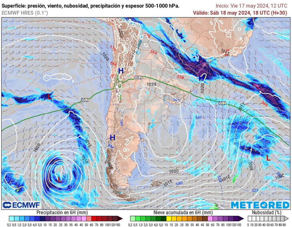 Mapa de precipitaciones y nubosidad. Mapa de precipitaciones y nubosidad.