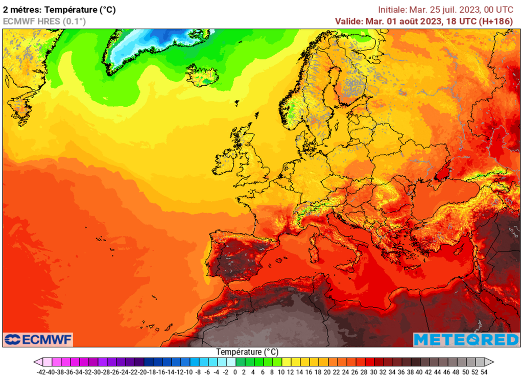 La chaleur restera cantonnée en Espagne et Afrique du Nord en début de mois d'août.