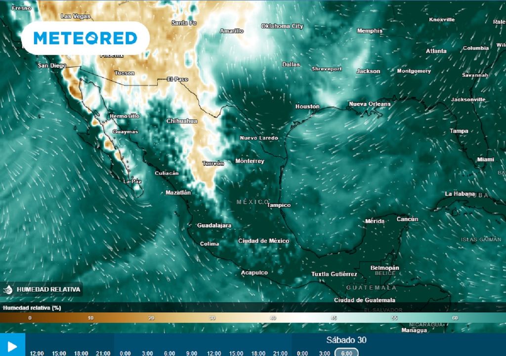 Modelo ECMWF - Humedad relativa en %