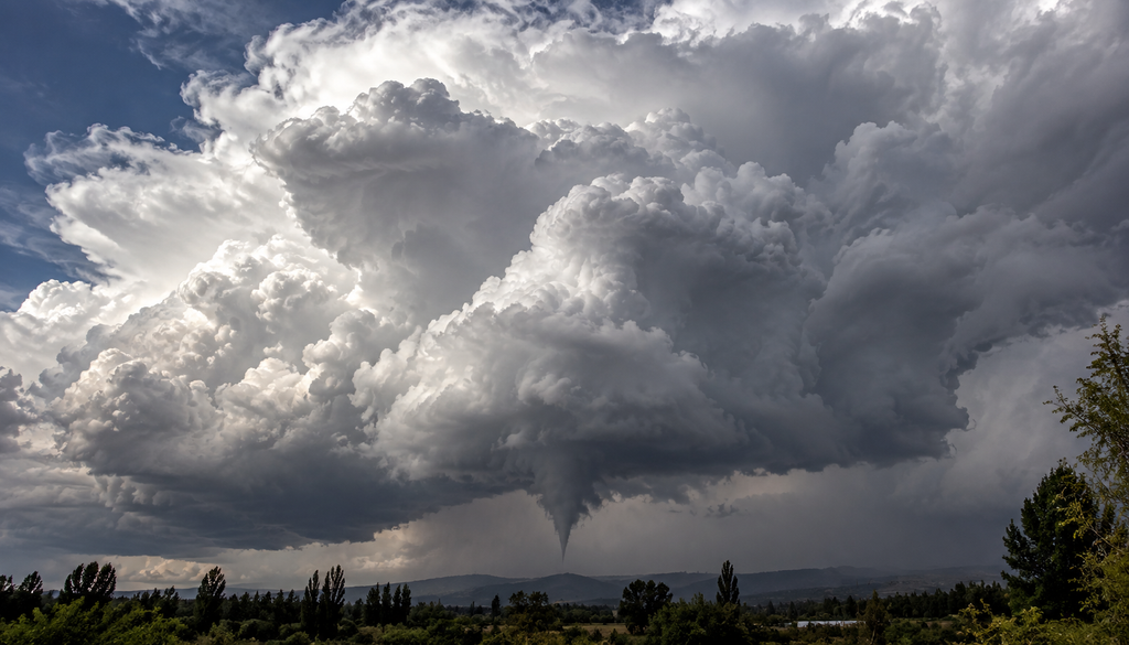 DMC confirmó que sí fue un tornado el de Longaví. Imagen de referencia hecha con IA.