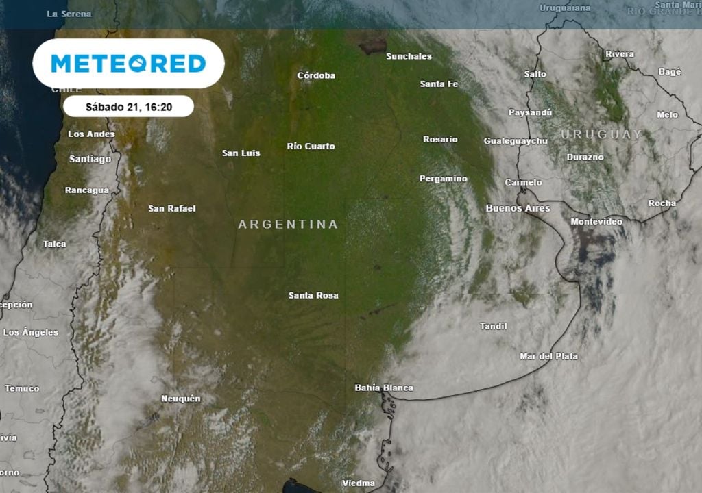 lluvias Imagen satelital del sábado en la tarde
