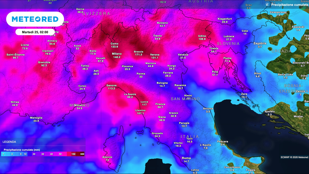 Forte ondata di maltempo in arrivo al Nord e in Toscana Piemonte, Lombardia, Liguria, Friuli Venezia Giulia e Toscana tra le regioni più colpite