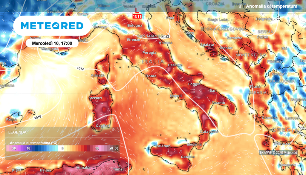 Anomalie termiche in Italia a partire dalla metà della settimana prossima (mercoledì 10 giugno 2026). Non è ancora iniziata l'estate astronomica, ma l'Italia ha già vissuto una importante ondata di calore a fine maggio.
