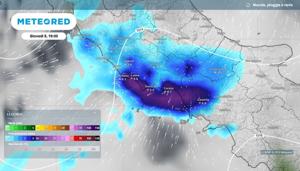 Dal tardo pomeriggio nuove celle temporalesche sul Lazio meridionale e sulla Campania settentrionale.