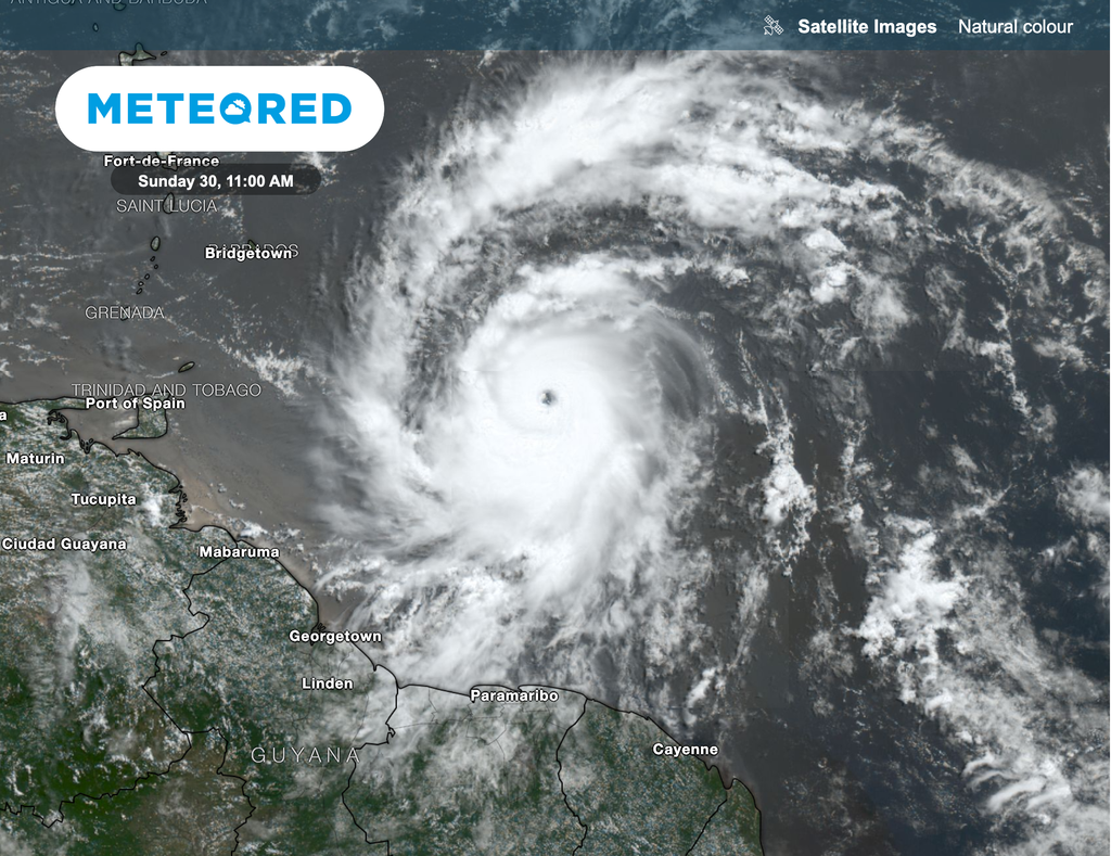 satellite image of Major Hurricane Beryl