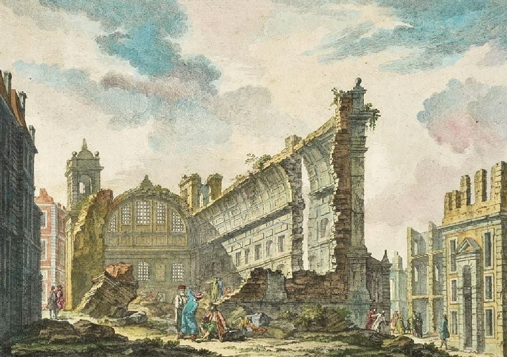 Pintura das ruínas da Igreja de São Nicolau após o terramto de 1755 Pintura das ruínas da Igreja de São Nicolau após o terramto de 1755