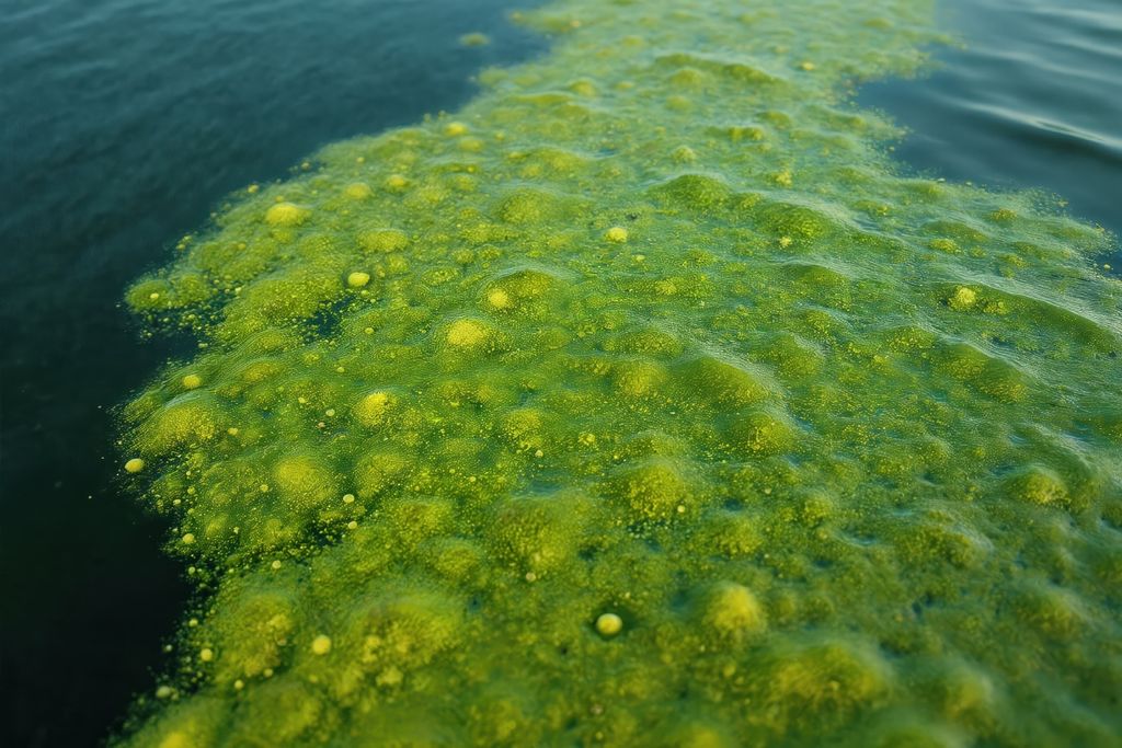 Verde intenso, bacterias, cianobacterias