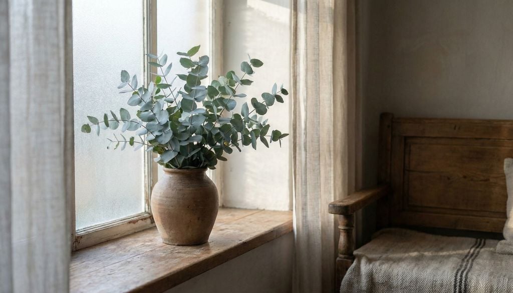 plantas Un clásico del follaje decorativo que aporta tonos verde azulados y un perfume fresco que perdura tanto en agua como en arreglos secos.