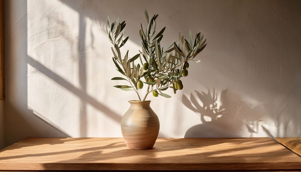 plantas El contraste entre el verde de sus hojas y el revés plateado le otorga a las ramas de olivo un aire mediterráneo y rústico muy elegante.
