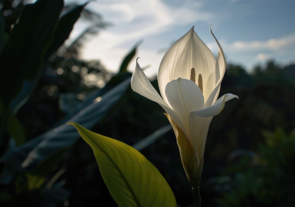 Flor de la reina de la noche abierta por pocas horas: una de las floraciones más efímeras del mundo vegetal, visible solo durante una noche.