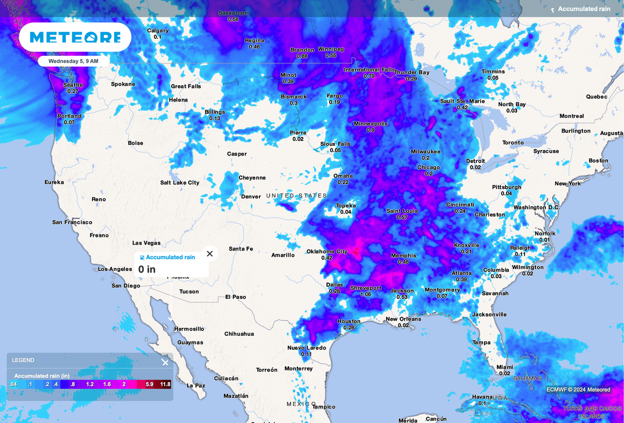 Severe Weather Forecast: Central United States Storms Expected on Tuesday