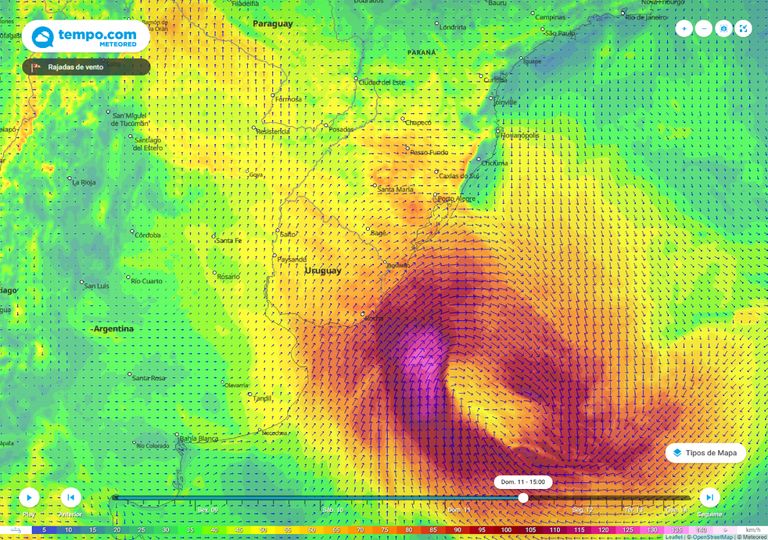 rajadas de vento; ciclone extratropical