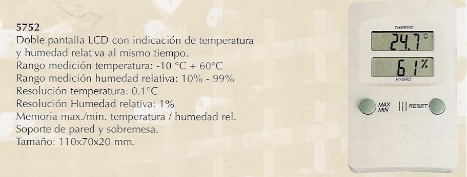  De Maria Raquel: Higrometros digitalesBuenos días, estaba buscando un termohigrómetro digital para fabricar una incubadora. ¿Podría decirme si es usted el que vende estos articulos y en ese lugar de Madrid y a ese precio?, me interesaria comprar uno de unos21 euros. muchas gracias. un saludo.[ Mensaje Original ] ---------------------------------------------------De: "La Casa del Clima s.l."