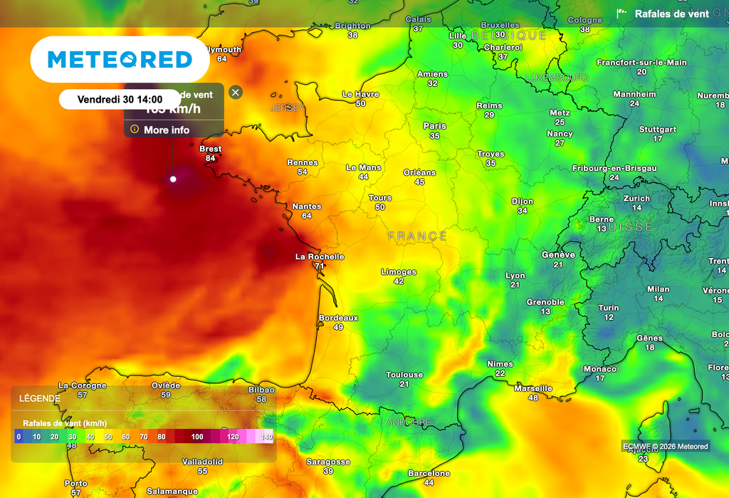 Fortes rafales de vent attendues aujourd'hui sur les côtes bretonnes !