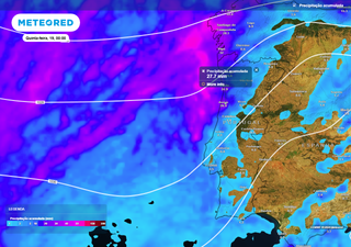 Forte anticiclone previsto para a próxima semana dá sinais de ‘quebra’ e mapas da Meteored já revelam chuva em Portugal