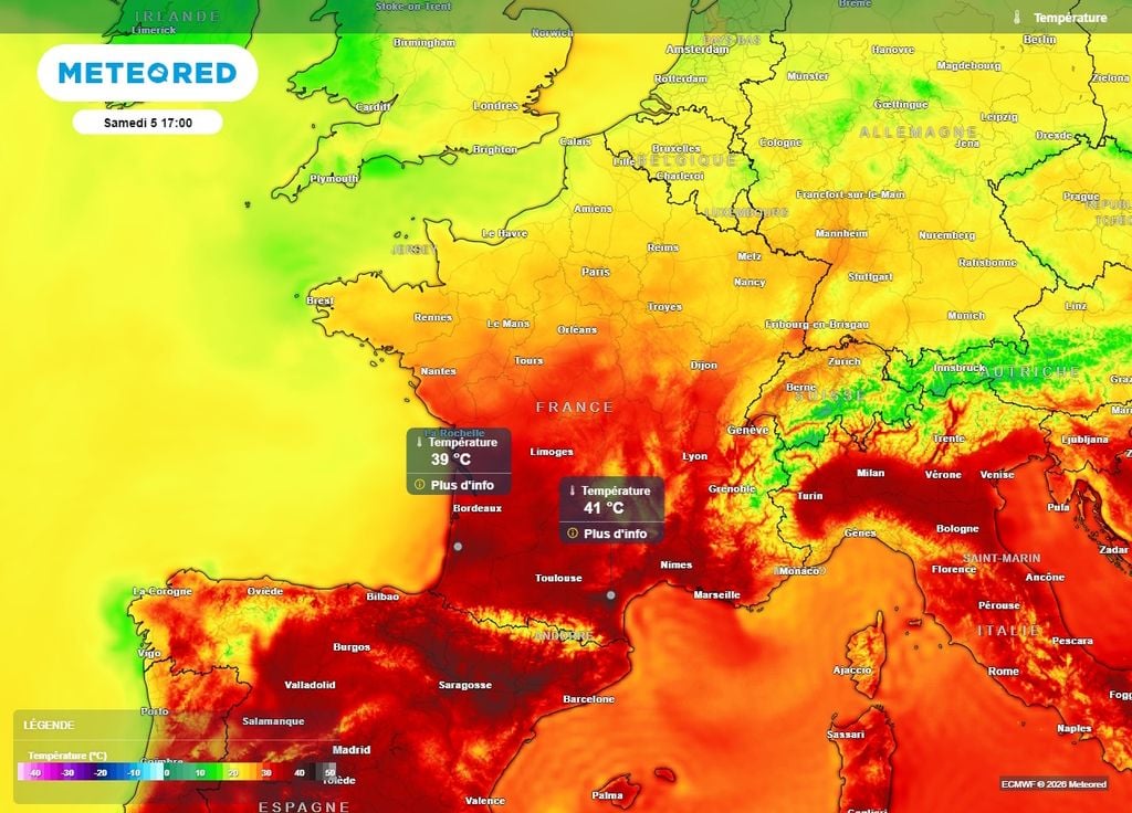 On pourrait localement dépasser les 40°C dans le sud de la France samedi ! On pourrait localement dépasser les 40°C dans le sud de la France samedi !