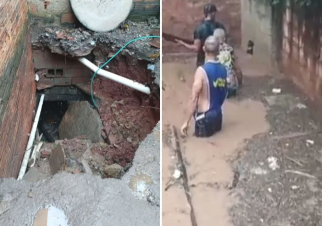 Homem é arrastado por enxurrada e desaparece em Sabará (MG) - Foto: CBMMG/ Redes Sociais