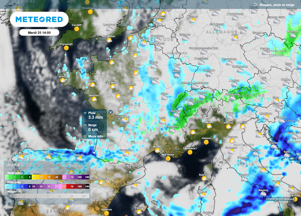 Nuages et pluie mardi Nuages et pluie mardi